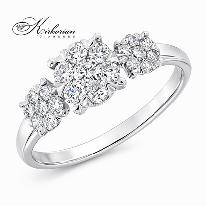 Годежен пръстен от бяло злато 18к с диаманти 0.50ct – код RN218