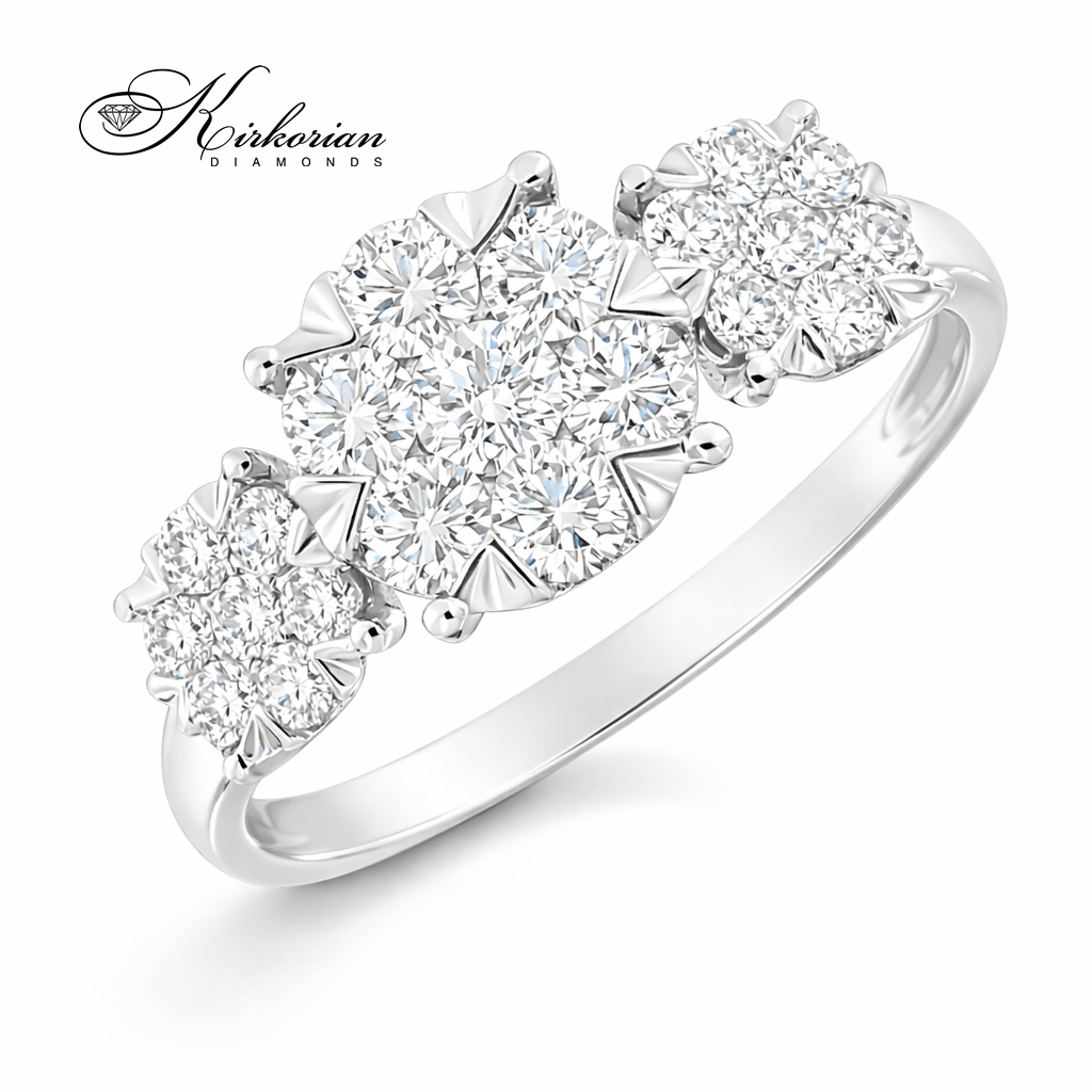 Годежен пръстен RN219 – Бяло злато 18k с диаманти 1.02ct, KD сертификат