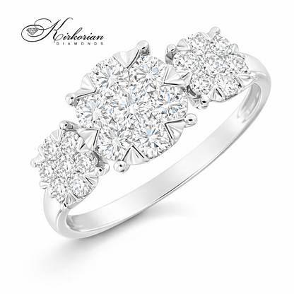 Годежен пръстен RN219 – Бяло злато 18k с диаманти 1.02ct, KD сертификат