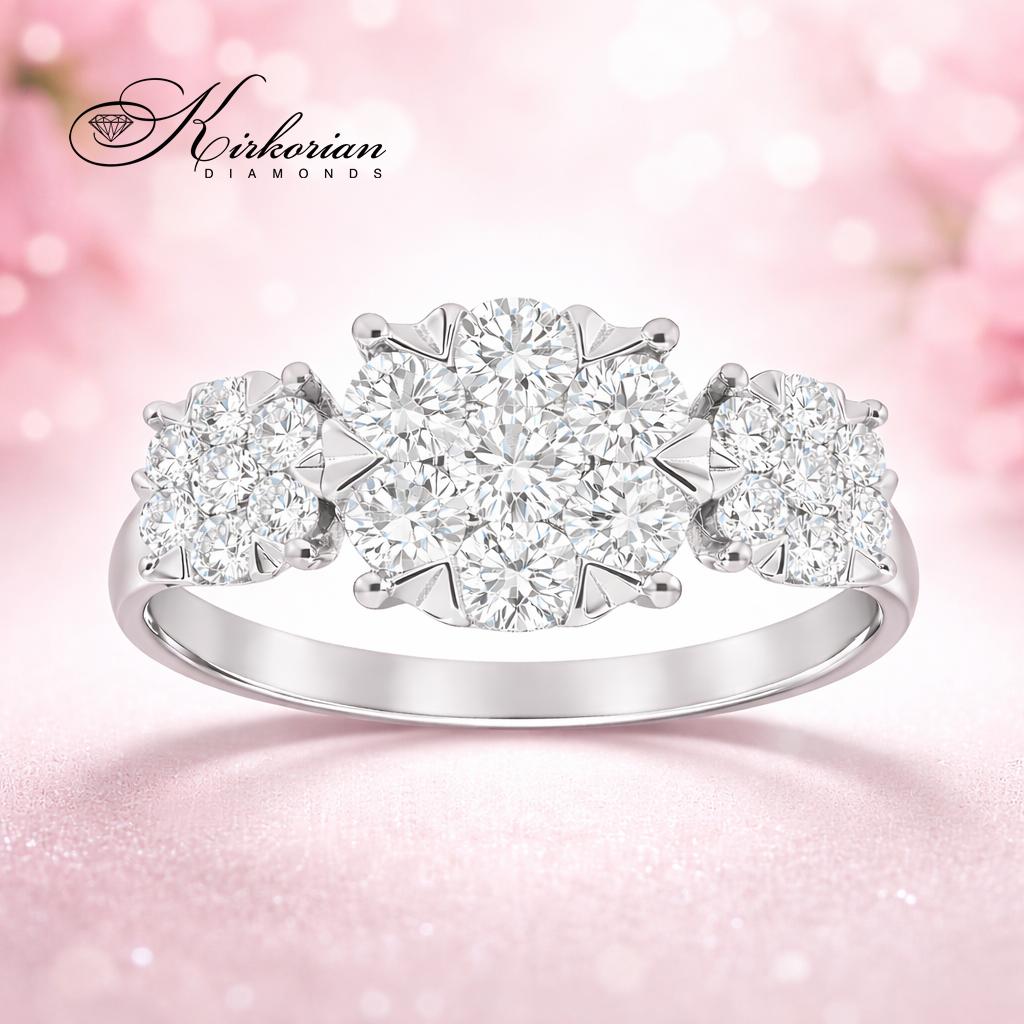Годежен пръстен RN219 – Бяло злато 18k с диаманти 1.02ct, KD сертификат