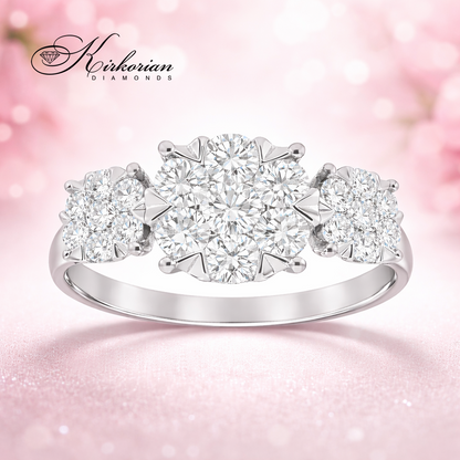 Годежен пръстен RN219 – Бяло злато 18k с диаманти 1.02ct, KD сертификат