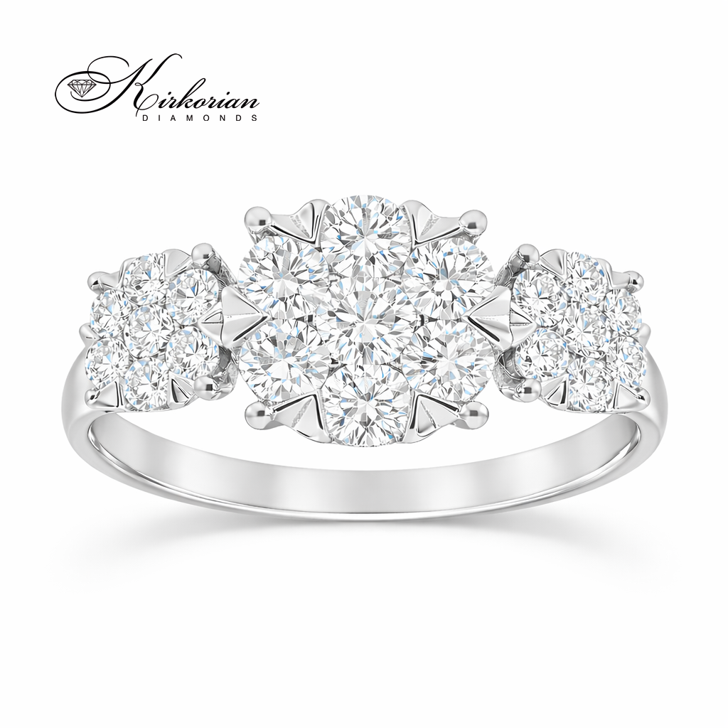 Годежен пръстен RN219 – Бяло злато 18k с диаманти 1.02ct, KD сертификат