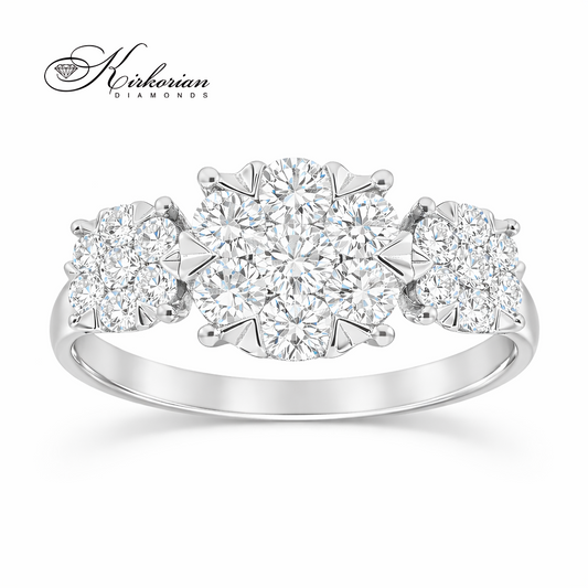 Годежен пръстен RN219 – Бяло злато 18k с диаманти 1.02ct, KD сертификат