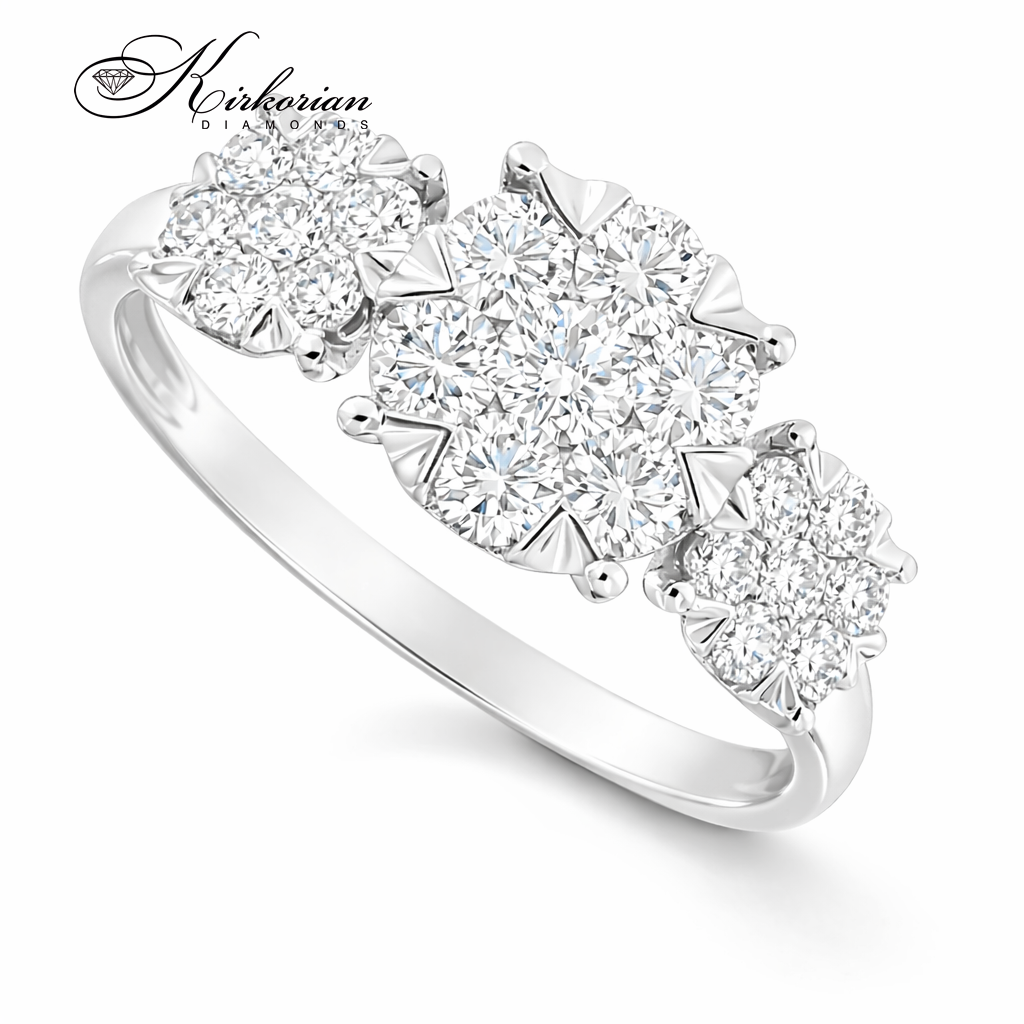 Годежен пръстен RN219 – Бяло злато 18k с диаманти 1.02ct, KD сертификат