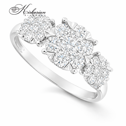 Годежен пръстен RN219 – Бяло злато 18k с диаманти 1.02ct, KD сертификат
