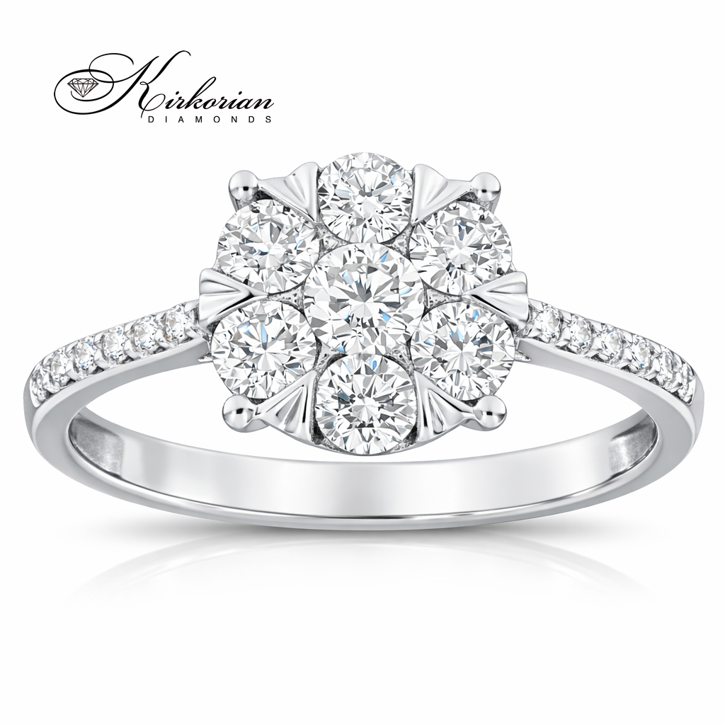 Годежен пръстен от бяло злато 18k с диаманти 0.75ct KD сертификат RN220
