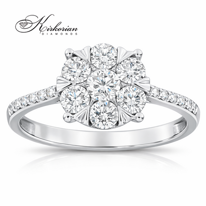 Годежен пръстен от бяло злато 18k с диаманти 0.75ct KD сертификат RN220