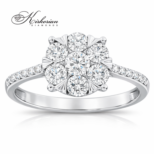 Годежен пръстен от бяло злато 18k с диаманти 0.75ct KD сертификат RN220