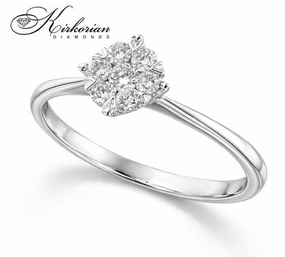 Годежен пръстен от бяло злато 14К с диаманти 0.24 ct KD сертификат ТОП ЦЕНА