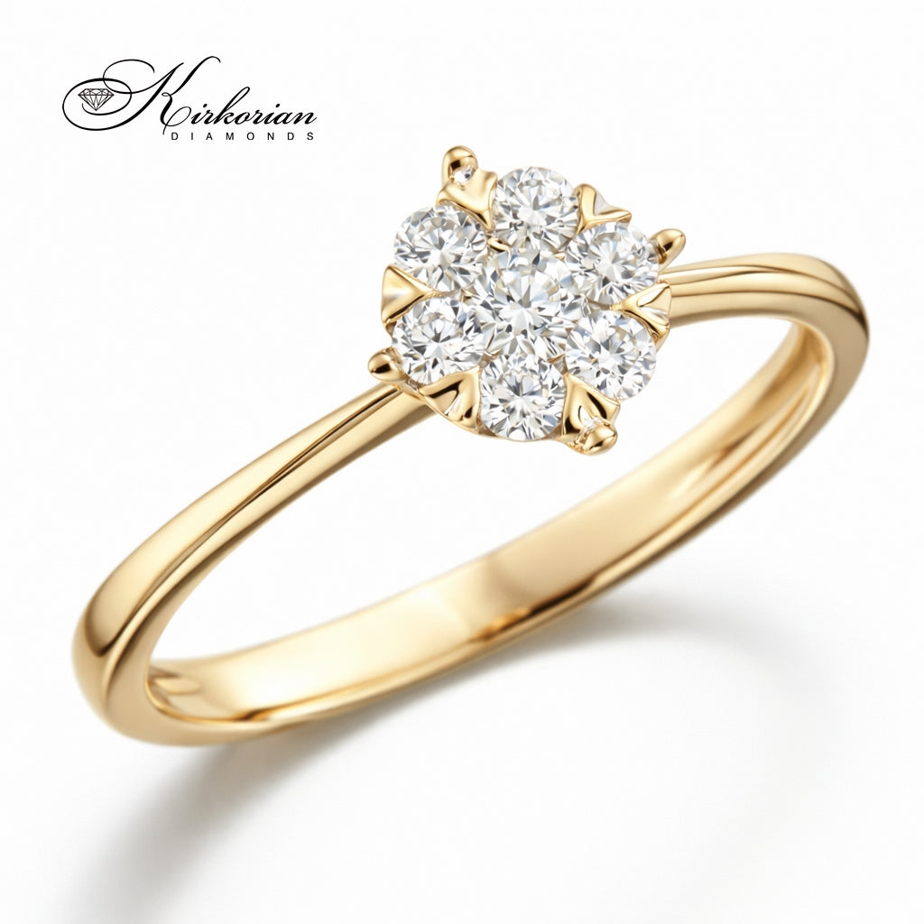 диамантен годежен пръстен 0.25 ct кръгли диаманти