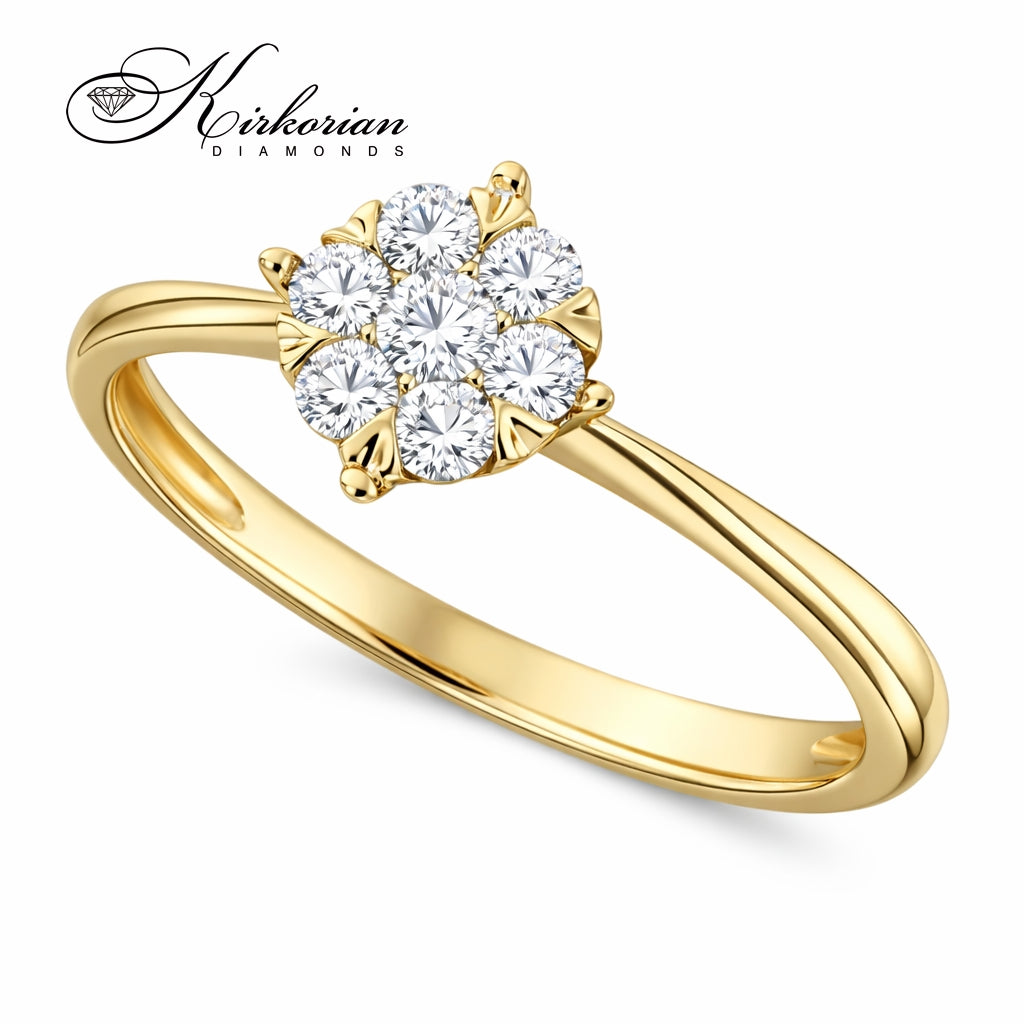 годежен пръстен клъстер диаманти 0.25 ct