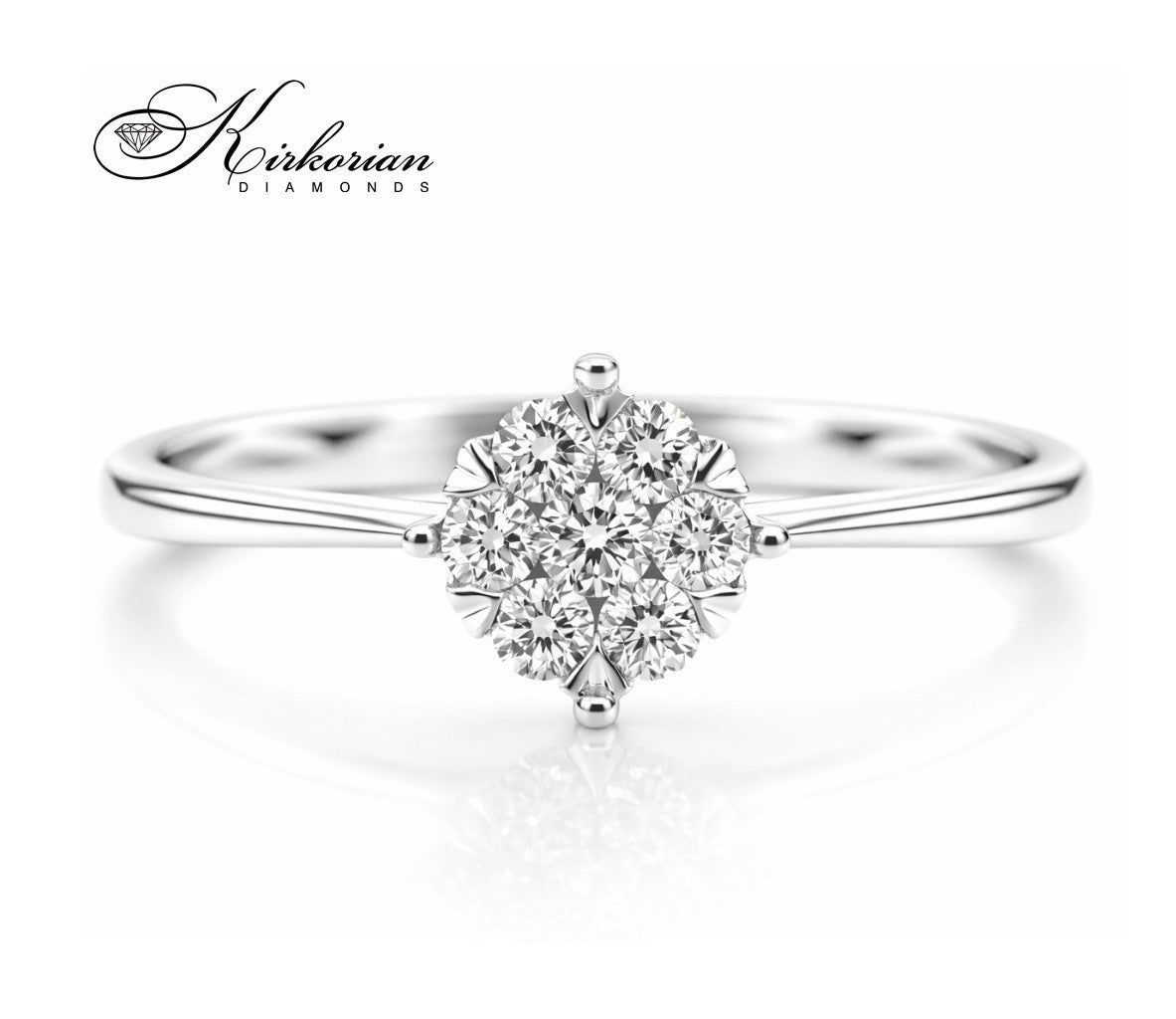 Годежен пръстен от бяло злато 14К с диаманти 0.24 ct KD сертификат ТОП ЦЕНА