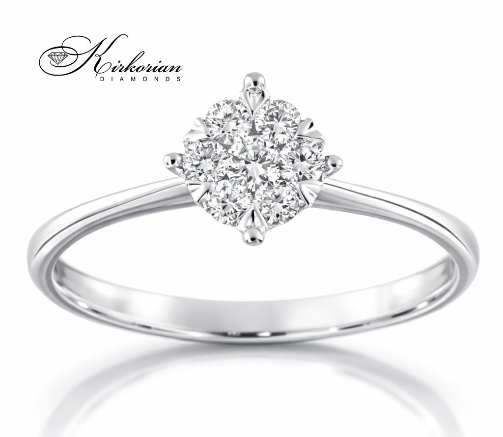 Годежен пръстен от бяло злато 14К с диаманти 0.24 ct KD сертификат ТОП ЦЕНА
