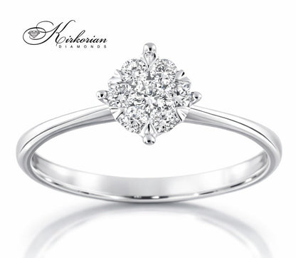 Годежен пръстен от бяло злато 14К с диаманти 0.24 ct KD сертификат ТОП ЦЕНА
