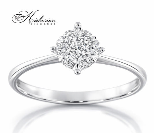 Годежен пръстен от бяло злато 14К с диаманти 0.24 ct KD сертификат ТОП ЦЕНА