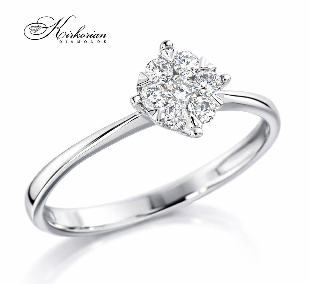 Годежен пръстен от бяло злато 14К с диаманти 0.24 ct KD сертификат ТОП ЦЕНА