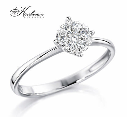 Годежен пръстен от бяло злато 14К с диаманти 0.24 ct KD сертификат ТОП ЦЕНА
