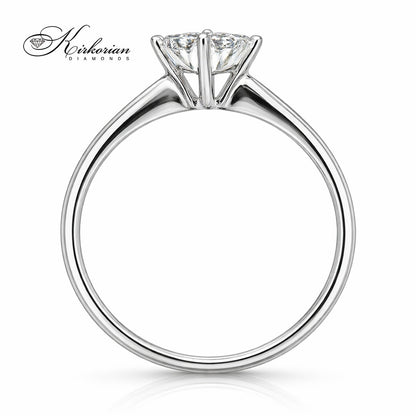 Годежен пръстен от бяло злато 14К с диаманти 0.24 ct KD сертификат ТОП ЦЕНА