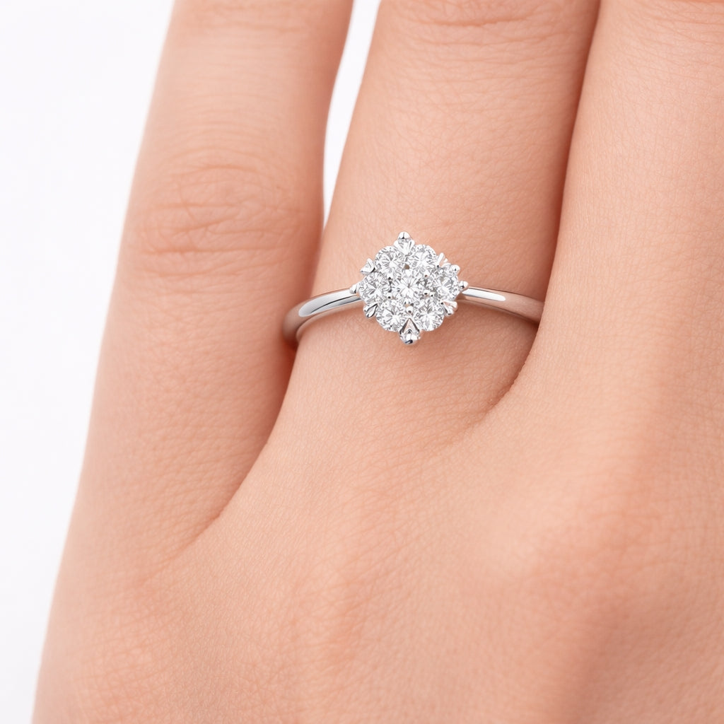 Годежен пръстен от бяло злато 14К с диаманти 0.24 ct KD сертификат ТОП ЦЕНА