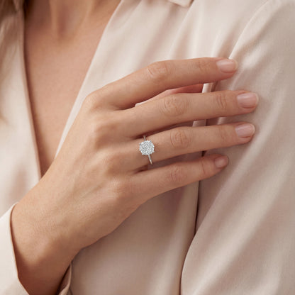 Годежен пръстен с диаманти 0.34 ct от бяло злато 18К – модел RN227