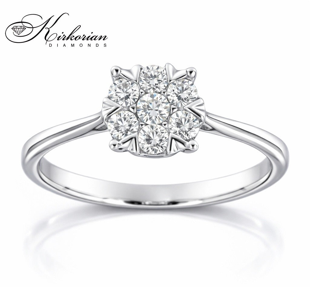 Годежен пръстен с диаманти 0.34 ct от бяло злато 18К – модел RN227