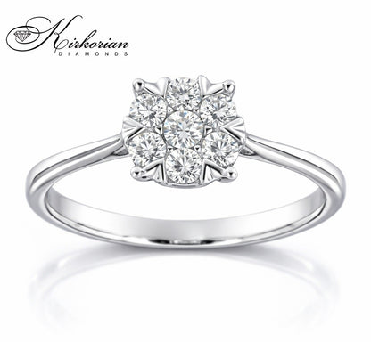 Годежен пръстен с диаманти 0.34 ct от бяло злато 18К – модел RN227