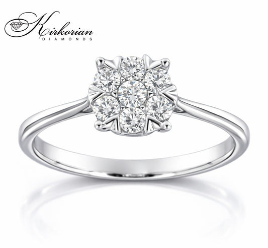 Годежен пръстен с диаманти 0.34 ct от бяло злато 18К – модел RN227