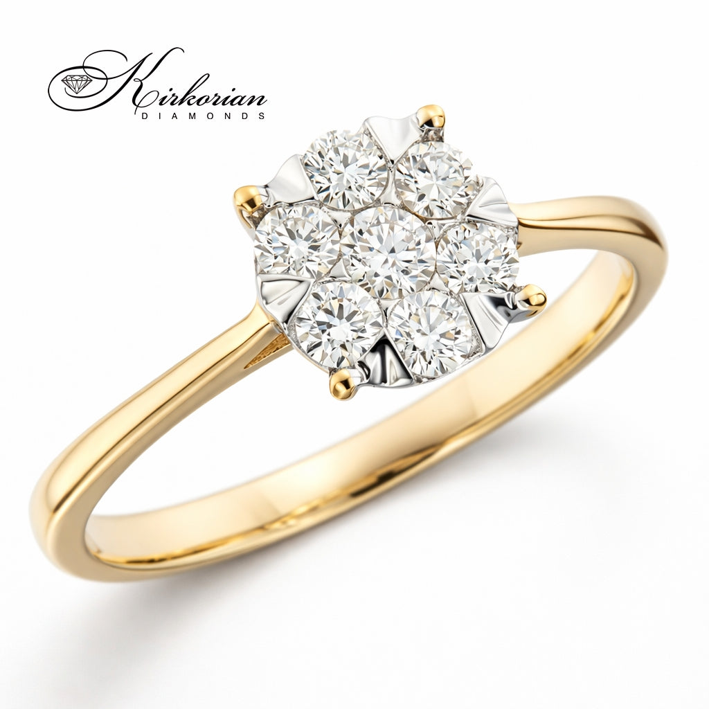 диамантен годежен пръстен 0.35 ct кръгли диаманти