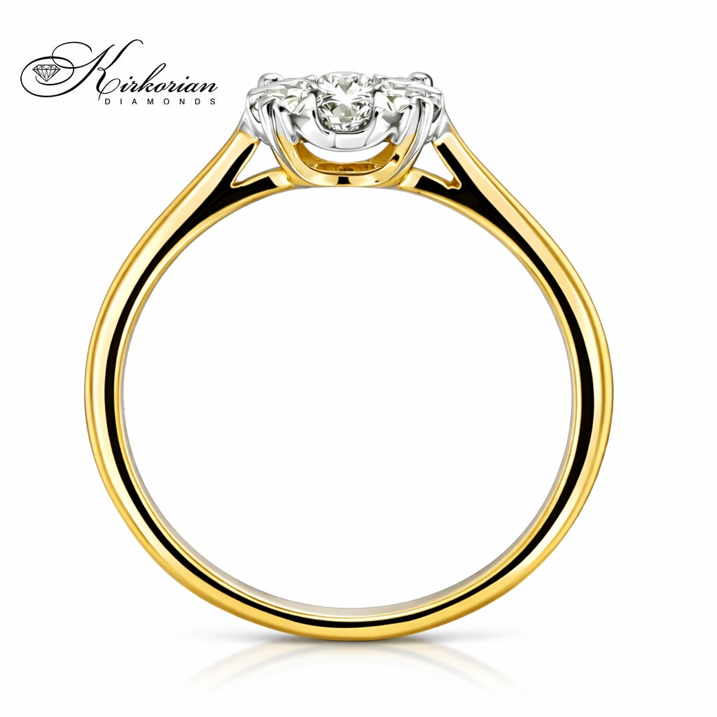 годежен пръстен клъстер диаманти 0.35 ct