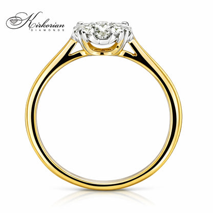 годежен пръстен клъстер диаманти 0.35 ct