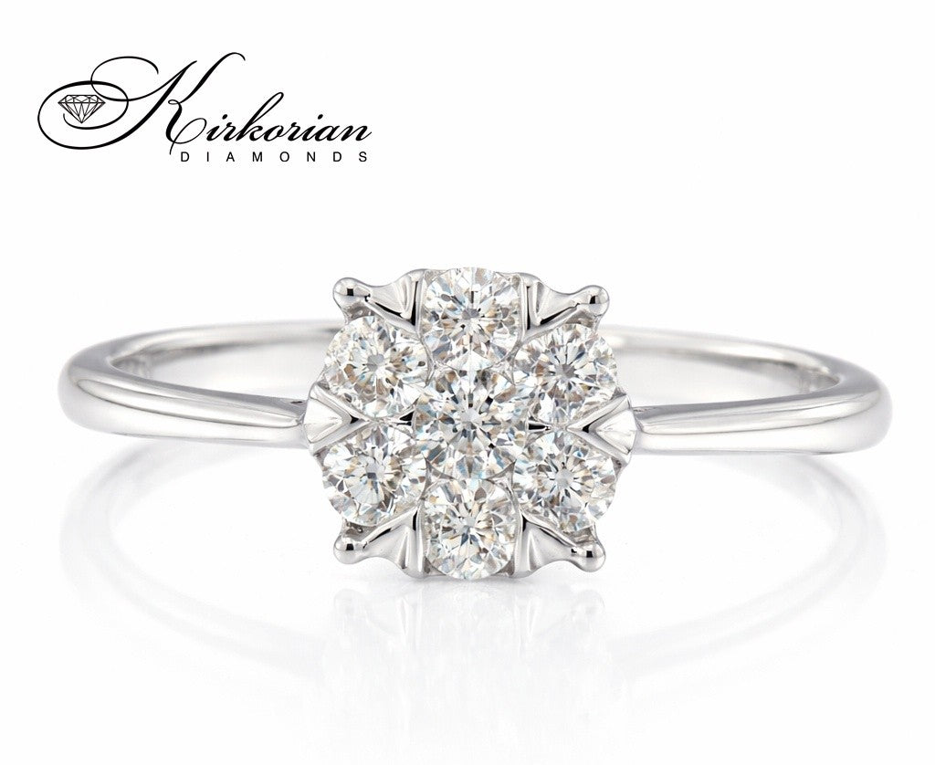 Годежен пръстен с диаманти 0.34 ct от бяло злато 18К – модел RN227