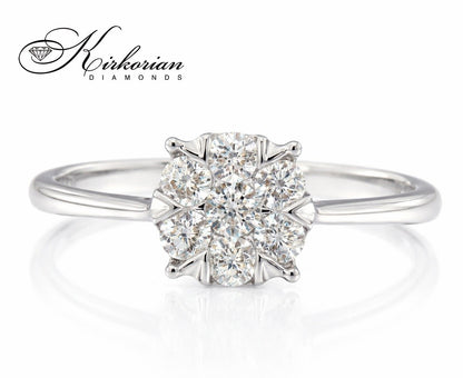 Годежен пръстен с диаманти 0.34 ct от бяло злато 18К – модел RN227