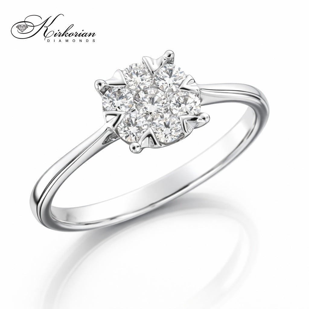 Годежен пръстен с диаманти 0.34 ct от бяло злато 18К – модел RN227