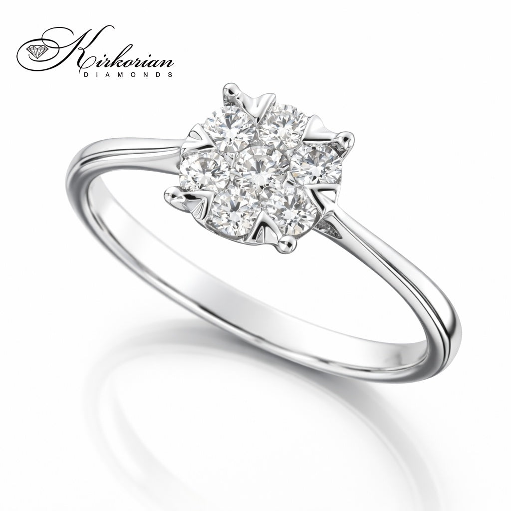 Годежен пръстен с диаманти 0.34 ct от бяло злато 18К – модел RN227