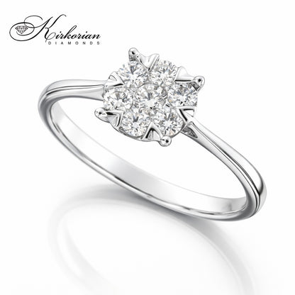 Годежен пръстен с диаманти 0.34 ct от бяло злато 18К – модел RN227