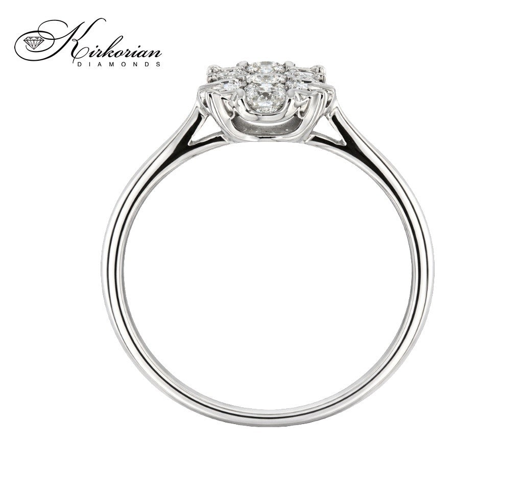 Годежен пръстен с диаманти 0.34 ct от бяло злато 18К – модел RN227