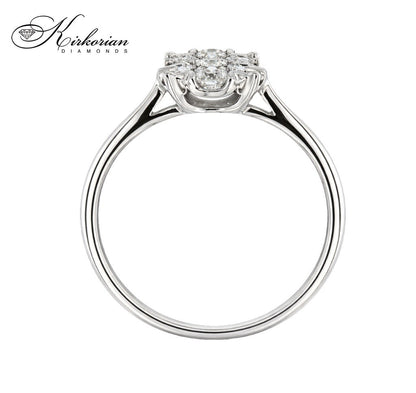 Годежен пръстен с диаманти 0.34 ct от бяло злато 18К – модел RN227