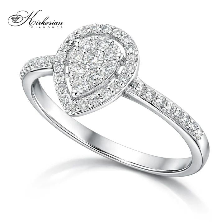 годежен пръстен с диаманти 0.30 ct бяло злато 14К