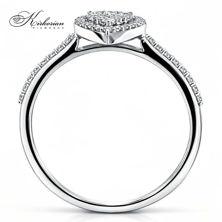 капковиден годежен пръстен с диаманти