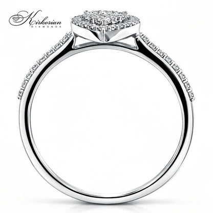 капковиден годежен пръстен с диаманти