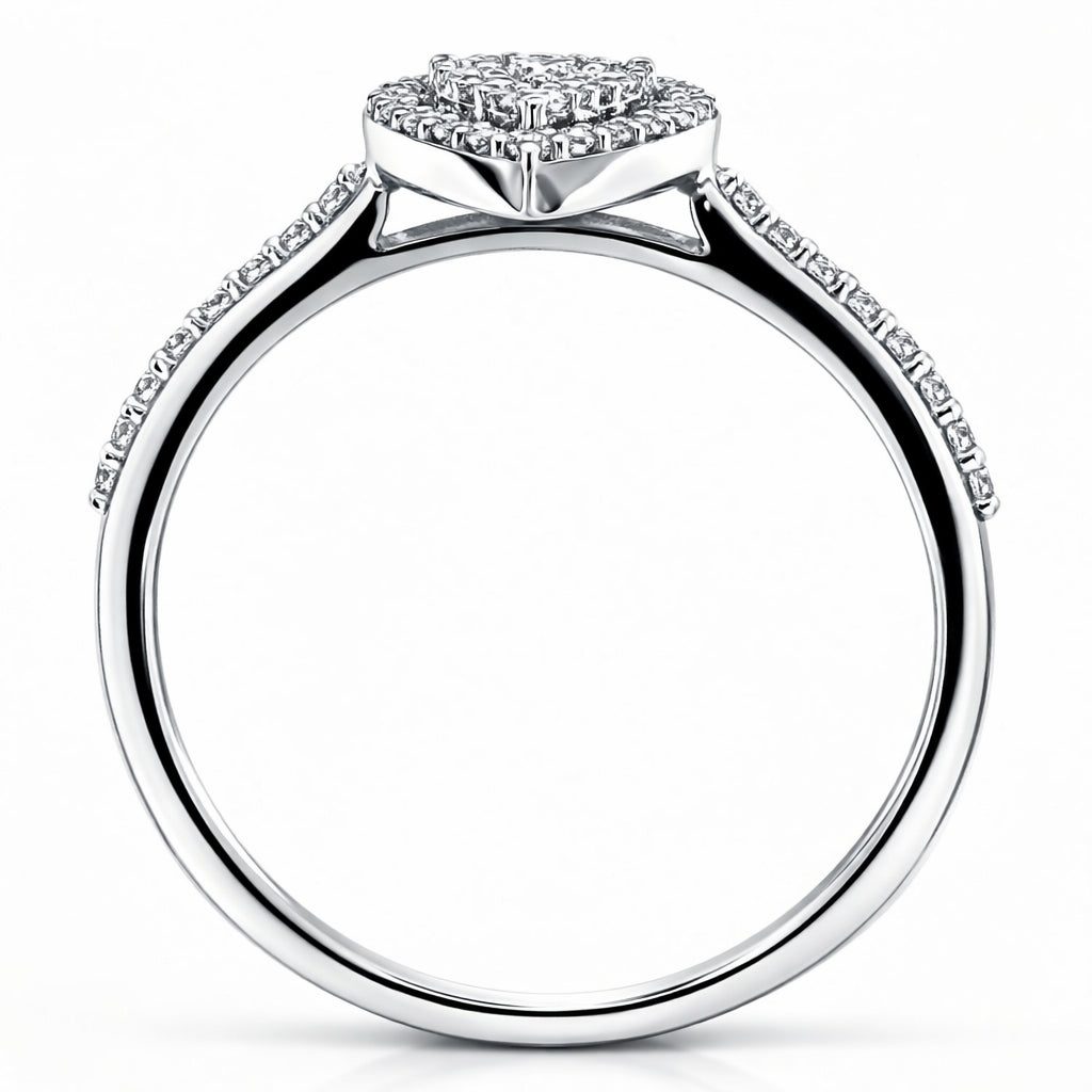 Годежен пръстен с диаманти 0.31 ct във форма капка – бяло злато 18К | Лукс на достъпна цена