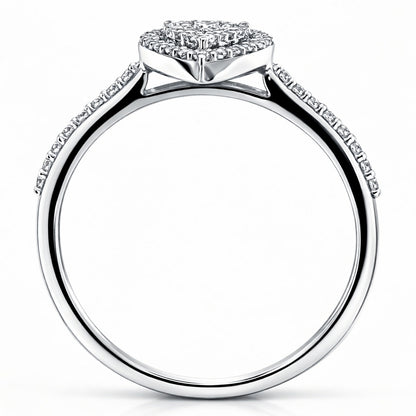 Годежен пръстен с диаманти 0.31 ct във форма капка – бяло злато 18К | Лукс на достъпна цена