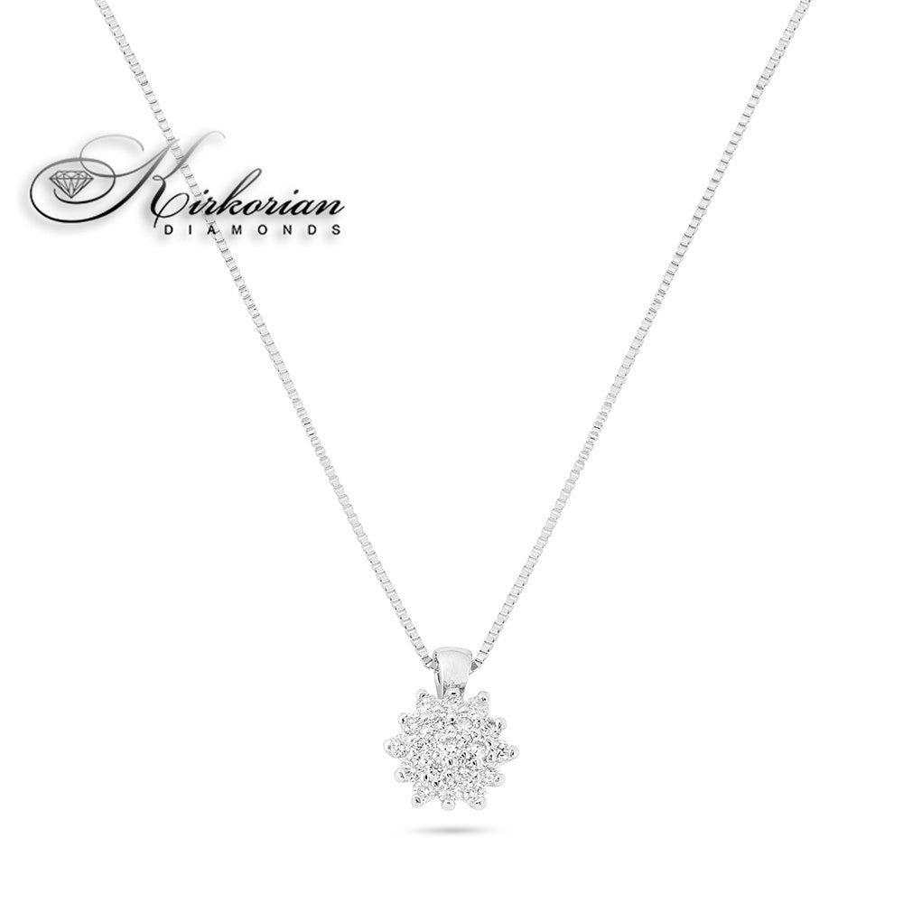 Колие от бяло злато 14k с диаманти 0.16ct – модел RN231 | Kirkorian Diamonds