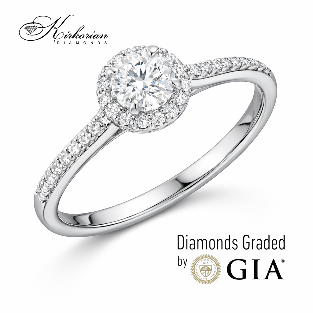 годежен пръстен бяло злато 18k с диаманти 0.42 ct GIA сертификат модел RN233