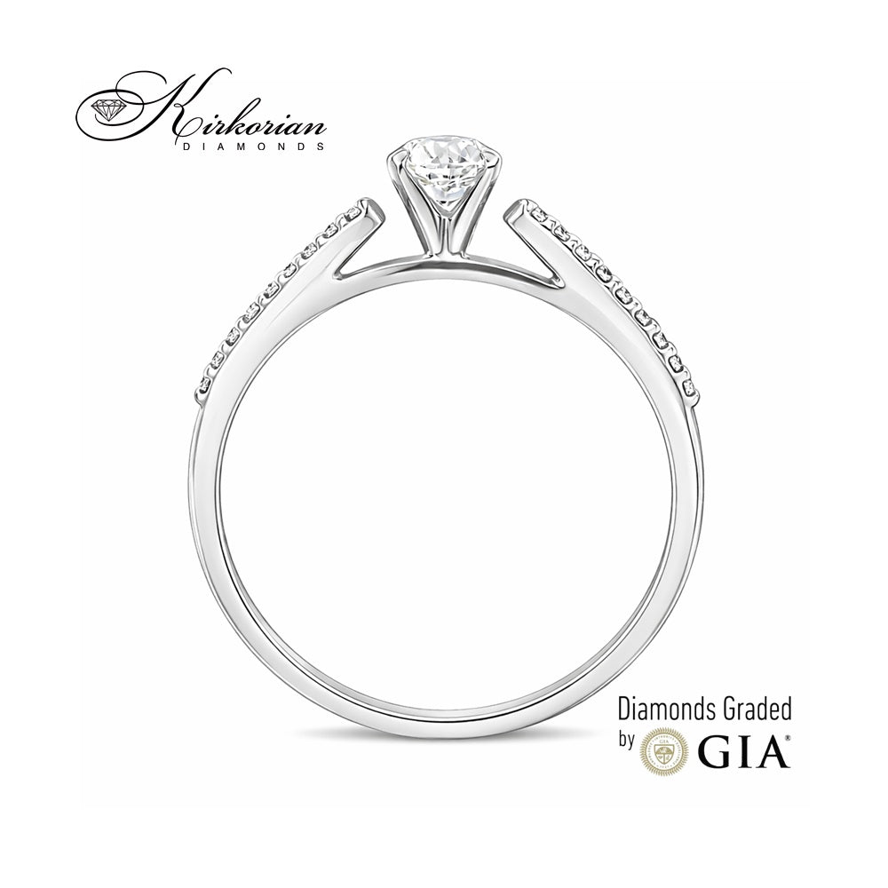 Годежен пръстен с диамант 0.36ct GIA бяло злато 18k – модел RN236