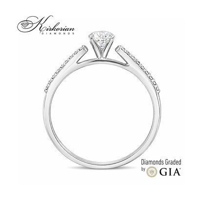 Годежен пръстен с диамант 0.36ct GIA бяло злато 18k – модел RN236