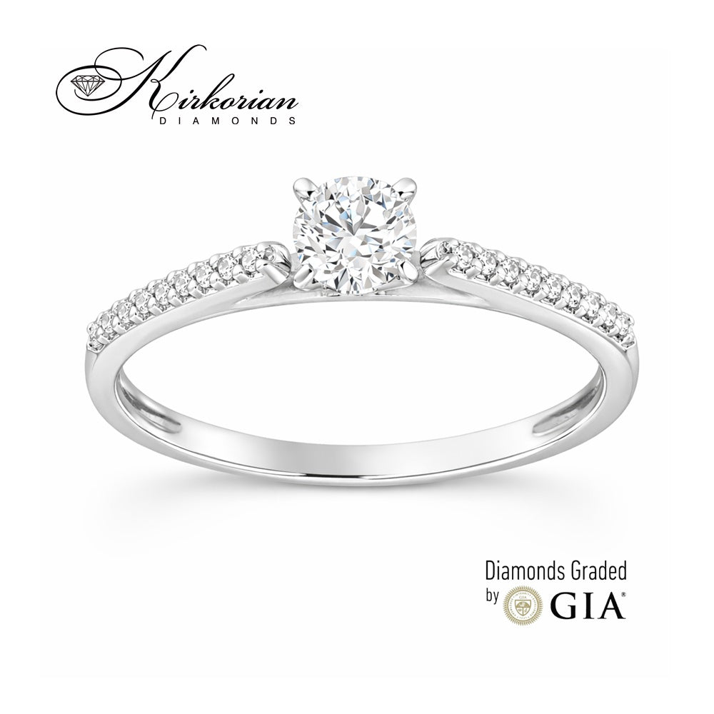 Годежен пръстен с диамант 0.36ct GIA бяло злато 18k – модел RN236