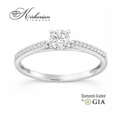 Годежен пръстен с диамант 0.36ct GIA бяло злато 18k – модел RN236