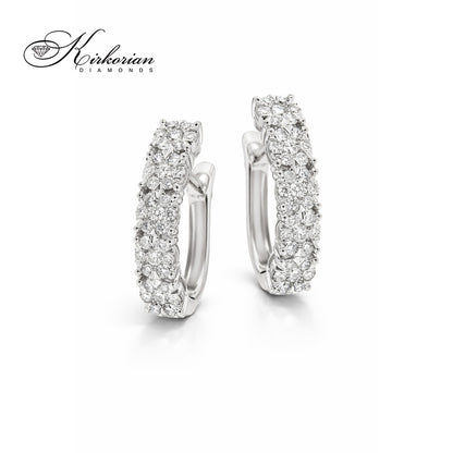 Обеци от бяло злато 18К с диаманти 0.88 ct и английско закопчаване Луксозен модел Код RN238