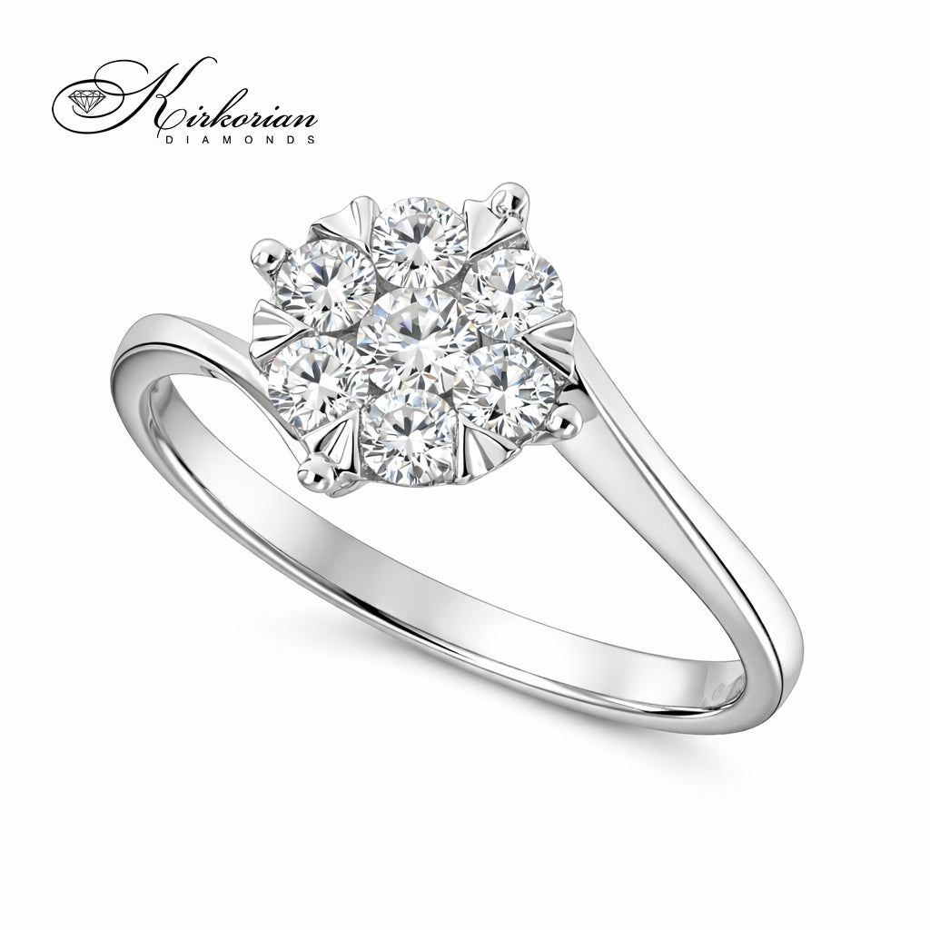 диамантен годежен пръстен 0.48 ct кръгли диаманти